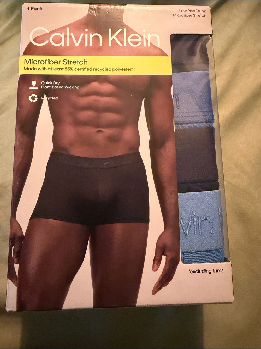 Calvin Klein Men's Microfiber Stretch Boxer Briefs - Black & Light Blue (4 Pack)